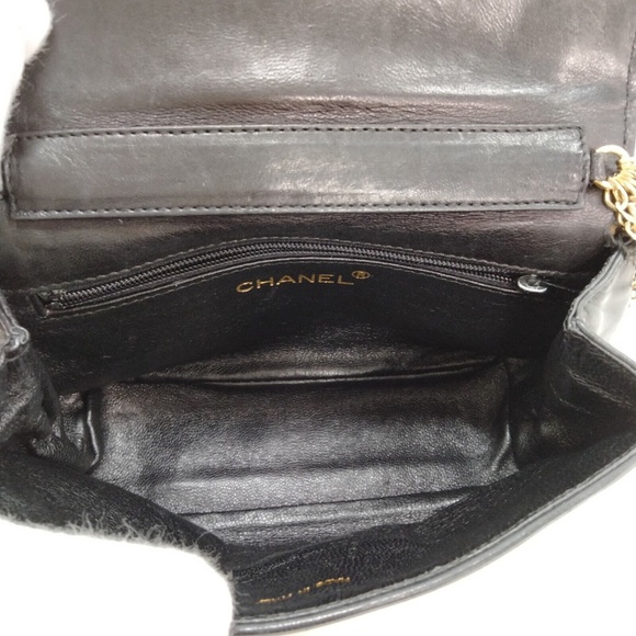 CHANEL - Shoulder Bag Coco Mark Black Lamb Skin R1.006 - Picture 6 of 11
